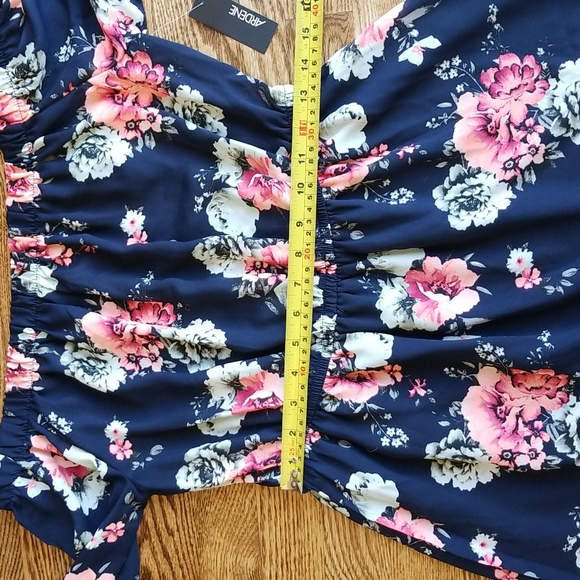 (M) NWT Ardene Floral Print Cold Shoulder Dress Summer Bohemian Indie Vacation - Picture 3 of 13